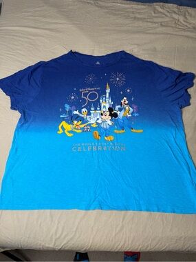 Disney Parks Walt Disney World XXXL 50th Anniversary Mickey Blue T-Shirt Adult